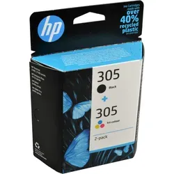 HP Tinten 6ZD17AE 305 - Originalpatronen für HP DeskJet, 1 x BK (3,55 ml) + Color (4,48 ml), brillante Farben und gestochen scharfe Druckqualität