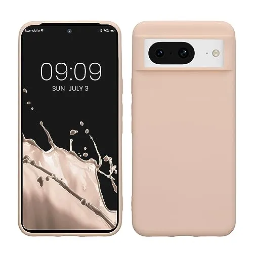 kwmobile Hülle für Google Pixel 8 TPU Case - Handyhülle unterstützt kabelloses Laden, Flexible Schutzhülle, gummiertes Cover in Coconut Swirl