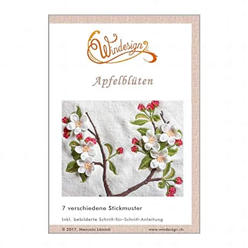 Windesign Stickmuster CD Apfelblüten (7 Stickmuster) für alle Stickmaschinen