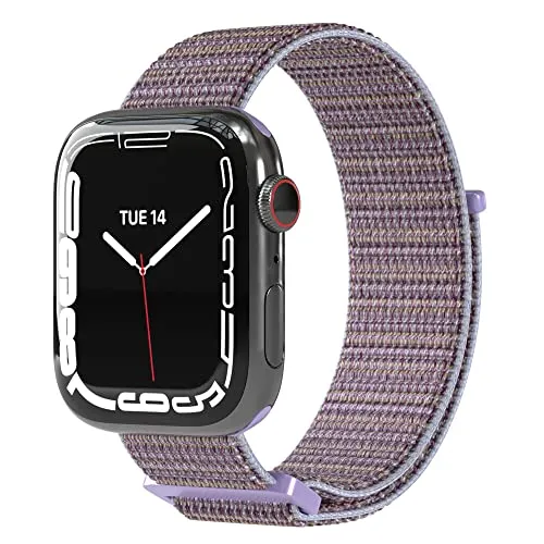 EAZY CASE Armband kompatibel mit Apple Watch 38mm 40mm 41mm 42mm verstellbares Ersatzarmband aus Nylon Sport Loop kompatibel mit Apple Watch Serie 9 8 7 6 5 4 3 2 1 SE für Damen und Herren Lila