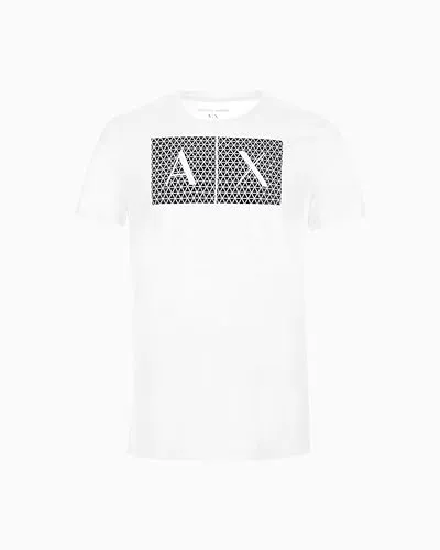 Armani Exchange Herren 8nztck T-Shirt, Weiß, XXL - T-Shirt für Herren aus 100% Baumwolle, bequemes Jersey-Material mit stilvollem Print für einen lässigen Look.