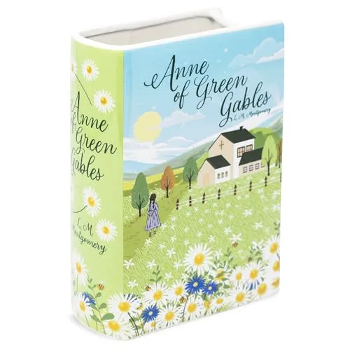 Steel Mill & Co Original Große Buchförmige Dekorative Vase, Keramikvasen für Heimdekoration, niedliche Bücherregal-Dekoration, einzigartige Vase für Buchliebhaber, Anne of Green Gables