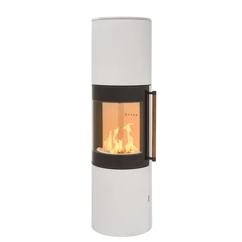 H&M Kaminofen MONO XL 3.0 - Moderner Holzofen mit 7 kW Heizleistung - Kaminofen für den Innenbereich aus Stahl in elegantem Weiß. Mit externer Luftzufuhr und variabler Wärmesteuerung für effiziente Wärme und modernes Design.
