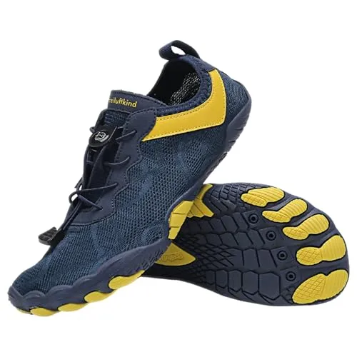 Freiluftkind Das Original – Kokoda rutschfeste Barfußschuhe (Dunkelblau/Größe EU 46) – Der perfekte Barfußschuh für Dein Abenteuer – Barfusslaufschuhe Barfuss Schuhe Barefoot Shoes