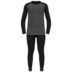 Odlo Men's Active Warm ECO Base Layer Set - Schwarz/Grau XL - Funktionsunterwäsche für Herren, bietet hervorragende Wärmeeigenschaften und Feuchtigkeitsmanagement. Hergestellt aus weichem, recyceltem Material für umweltbewusste Abenteuer.