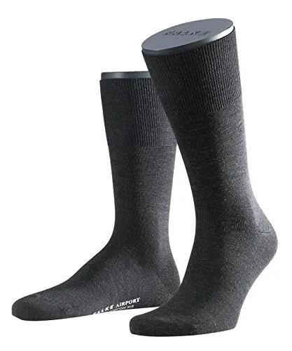 Falke Airport Sock Weinrot Gr 45/46 Herren - Herrensocken mit perfekter Passform, weiche Baumwollinnenschicht und atmungsaktive Merinowolle für optimale Temperaturregulierung. Ideal für Business und Freizeit.