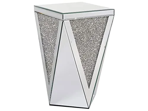 Verspiegelter Beistelltisch Glamour Silber Luxey - Beistelltisch fürs Wohnzimmer mit eleganter verspiegelter Oberfläche, die Ihrem Raum einen luxuriösen Touch verleiht. Hochwertige MDF-Verarbeitung sorgt für Stabilität und Langlebigkeit.
