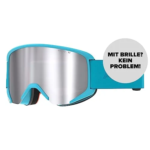 Salomon ATOMIC SAVOR STEREO Skibrille - Teal Blue - Klare Sicht & Blendschutz - Hochwertige Verspiegelung - Live Fit Rahmen - Over The Glasses-kompatibel für Brillenträger