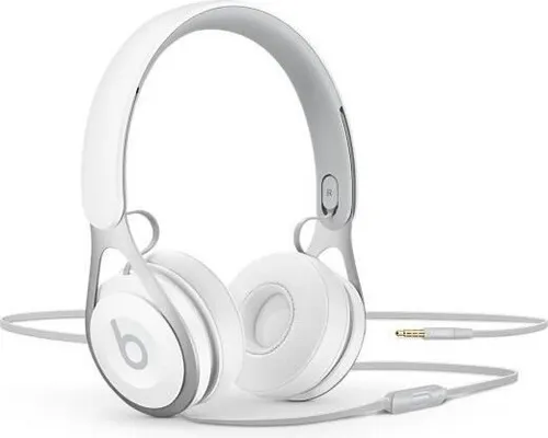 Beats Ep Wired On-Ear Kopfhörer - Batterie frei für unbegrenztes Hören, eingebaute Mikrofon und Kontrollen - weiß