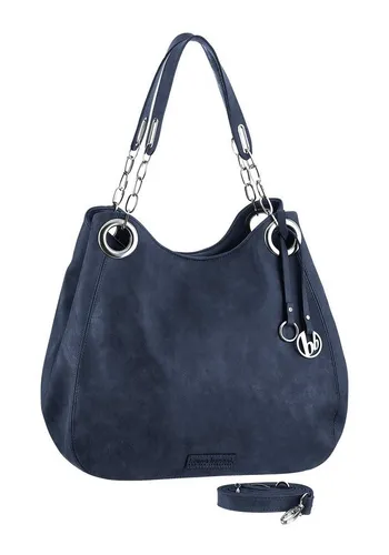 Bruno Banani Henkeltasche mit Schmuckanhänger - Elegante Henkeltasche in Blau, ausgestattet mit einem Schmuckanhänger und silberfarbenen Details. Ideal für stilbewusste Frauen, bietet sie Platz für alles Wichtige und lässt sich bequem tragen.