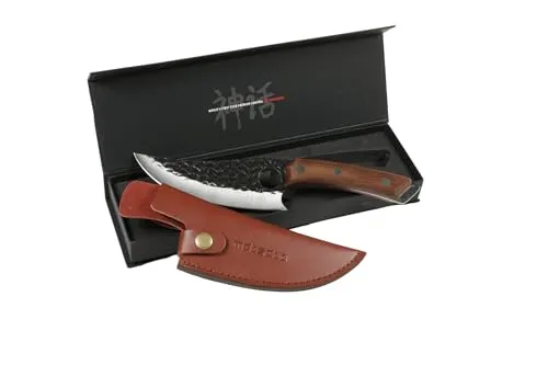 Matsato Kochmesser Set mit Premium Lederscheide - Küchenmesser Set mit 2 hochwertigen Messern aus Edelstahl und Holz, perfekt zum Schneiden von Fleisch, Gemüse und mehr – inklusive stilvoller Lederscheide.