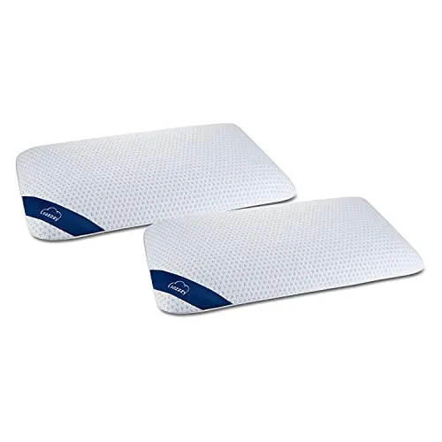 Genius eazzzy Schaumkissen 40x80 cm - Nackenstützkissen im Doppelpack, mit kühlendem Gelschaum und 2 Härtegraden für individuellen Schlafkomfort