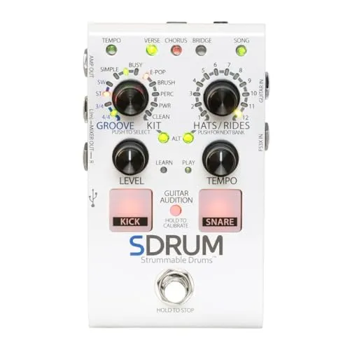 Digitech SDRUM Strummable Drums - Sonstige Gitarreneffekte – Innovativer Drum Computer im Stompbox Format, der Drum Rhythmen durch Scratches und Strums erzeugt, ideal für kreative Musiker.