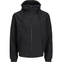 JACK & JONES Leicht gepolsterte Herrenjacke mit Kapuze - Stylishe Herrenjacke mit praktischen Details: zwei Reißverschlusstaschen, verstellbare Klettverschlüsse und hoher Kragen. Ideal für die Übergangszeit, schützt vor Wind und Regen.