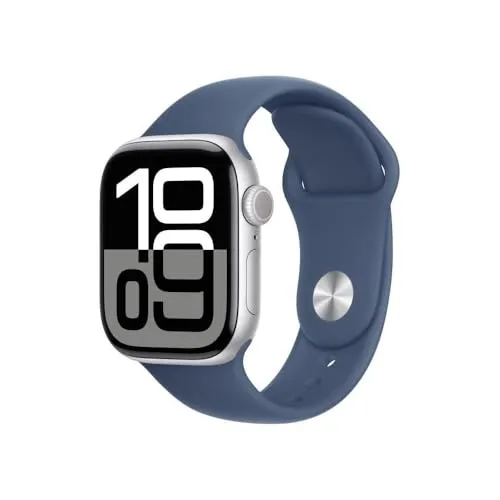 Apple Watch Series 10 (GPS 42 mm) - Smarte Aluminium-Smartwatch in Silber mit EKG, Always-On Display und Fitness-Tracking, ideal für Gesundheit und Sicherheit