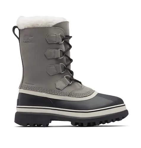 Sorel Caribou Wasserdichte Schneestiefel für Damen, Grau (Shale x Stone) - 36 EU - Wanderschuhe mit wasserdichtem Nubukleder und versiegelter Konstruktion, ideal für kalte Wintertage und Outdoor-Abenteuer.