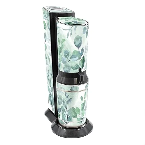 Finest Folia Deko Schutz Aufkleber kompatibel mit SodaStream Wassersprudler Crystal Design Sticker Set 8-teilig Klebefolie wasserfest selbstklebend (Crystal 2.0 (RX049), 04 Eukalyptus)