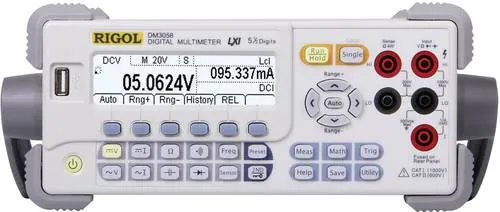 Rigol DM3058E Tisch-Multimeter digital CAT II 300V - Präzises digitales Tischmultimeter für Spannung, Strom und Widerstand mit übersichtlichem 5,5-Stellen-Display. Ideal für professionelle Anwendungen und vielseitige Messungen.