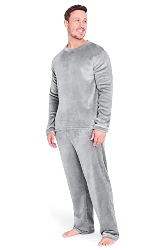 CityComfort Schlafanzug Herren Lang, 2-Teiliges Herren Pyjama Set, Geschenk für Männer (Hellgrau, L)