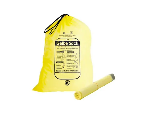 Der Gelbe Sack 90l mit Zugband - Mülltrennung leicht gemacht! Der 90L Gelbe Sack ist ideal für Plastikmüll und überzeugt durch sein praktisches Zugband. Perfekt für Küche, Keller oder Abstellraum.