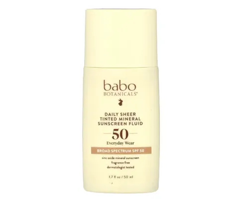 Babo Botanicals, transparentes, mineralisches Sonnenschutz-Fluid, LSF 50, 50 ml