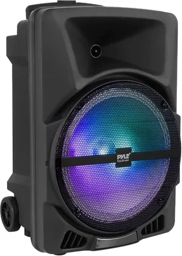 Pyle Partybox Bluetooth Box Lautsprecher – Tragbare Karaoke Anlage mit 800W - Tragbare Lautsprecher mit 800W Leistung, 12-Zoll-Subwoofer und mehrfarbigen LED-Lichtern für die perfekte Partyatmosphäre. Ideal für Karaoke und Musikstreaming über Bluetooth.