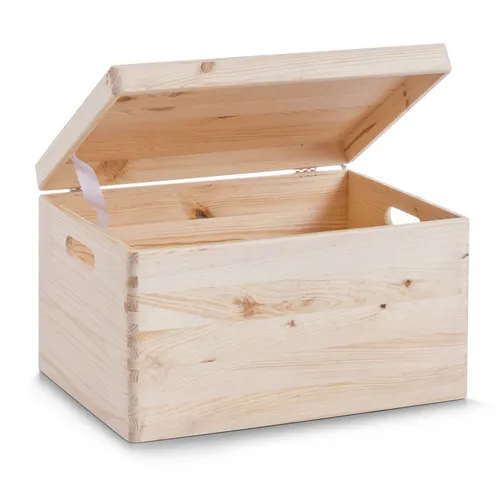 Zeller Allzweckkiste aus Nadelholz 40x30x24cm - Praktische Aufbewahrungsbox aus robustem Nadelholz mit abnehmbarem Deckel. Ideal für platzsparendes Lagern und stapelbar. Perfekt für Ordnung in jedem Raum.