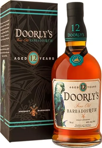 Doorly's 12 Years Old Barbados Rum 43% Vol. in Geschenkbox - Premium Rum aus Barbados, 12 Jahre gereift in Ex-Bourbonfässern, ideal als Geschenk für Genießer und Sammler.