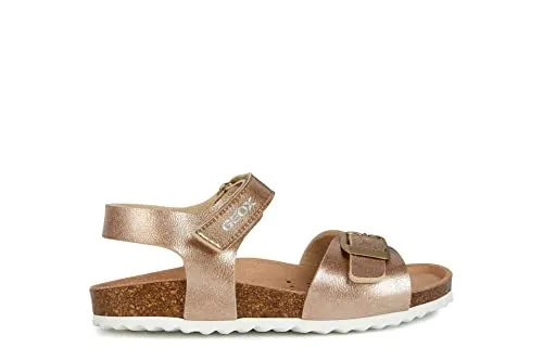 Geox Junior Girl J ADRIEL GIRL Sandalen in Roségold 30 EU - Bequeme Sandalen mit weichem Wechselfußbett und stylishen Reißverschluss, ideal für den Sommer.