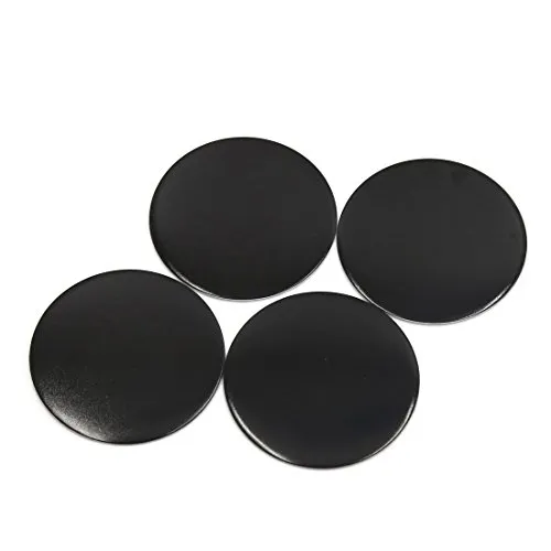 sourcing map 4Pcs Black Aluminium Alloy 65mm Dia Car Wheel Center Hub Cap Emblem Sticker DE de