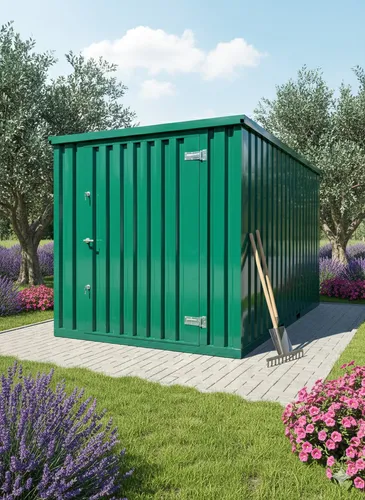 3m Gartenhütte Geräteschuppen Gartenhaus Werkzeuglager Blechcontainer Container