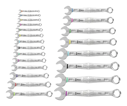 Wera 05020232001 6003 Joker 22 Set 1 - 22-teiliges Ringmaulschlüssel-Set, ideal für enge Bauräume mit innovativer Maulgeometrie für präzises Arbeiten