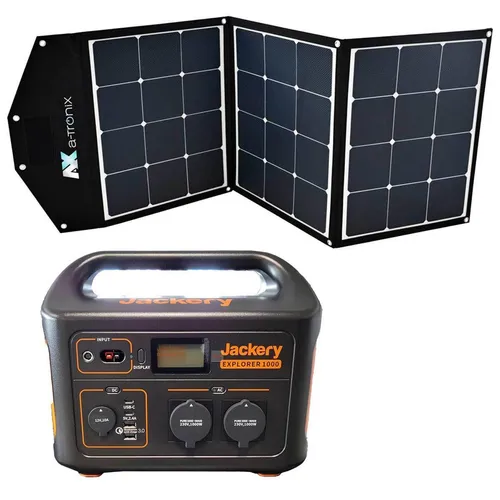 Jackery Explorer 1000 - Tragbare Powerstation mit 1002Wh - Powerstations für Camping und Outdoor. Die Jackery Explorer 1000 bietet 1002Wh Kapazität, kann mit Solarmodulen schnell aufgeladen werden und ist umweltfreundlich ohne Benzin.
