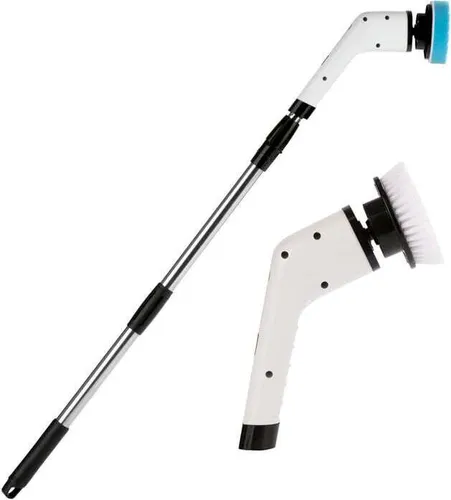 CLEANmaxx Akku-Reinigungsbürste 8 Aufsätze zum Putzen Polieren Intensive Reinigung Mit Verlängerungsstange Elektro-Oberflächenbürste In-&Outdoor