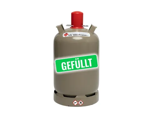BlueCraft 11kg Propan Gasflasche - Regeneriert und geprüft - Brennstoffflasche mit 10 Jahren Prüfzeitraum, ideal für Grill und Camping - sicher und zuverlässig!