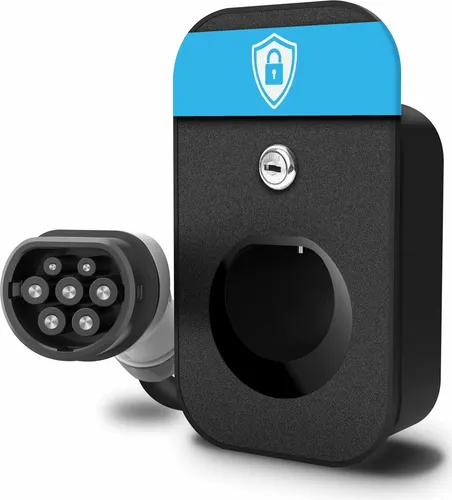 Kabel-Organizer für Wallbox mit Schloss für EV Ladekabel-Stecker Typ 2 - Wallboxen mit Diebstahlsicherung und Kindersicherung, inklusive Schloss und 2 Schlüsseln für maximale Sicherheit und Ordnung.