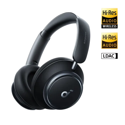 soundcore Space Q45 | Langlebige Noise-Cancelling-Kopfhörer Schwarz - Kopfhörer mit 98% Geräuschunterdrückung und 50 Stunden Wiedergabezeit, ideal für Reisen. Federleichtes Design sorgt für höchsten Tragekomfort.