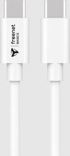 freenet Basics USB-C zu USB-C Schnell Lade Daten Kabel 1,5 m 60 W weiß NEU Händler