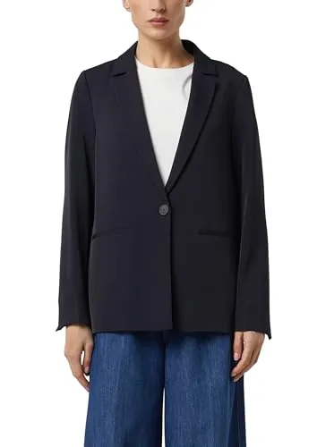 comma Oversize-Blazer in Blau, Größe 42 EU - Stylischer Oversize-Blazer in Navy für lässige Looks. Aus elastischem Material, pflegeleicht und mit abgerundetem Saum für optimalen Tragekomfort.