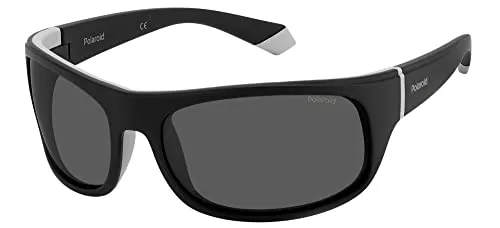 Polaroid Unisex PLD 2125/s Sonnenbrille, 08A/M9 Schwarz Grau - Sportbrillen mit UV-Schutz und modernem Design, inklusive schützendem Etui für unterwegs.