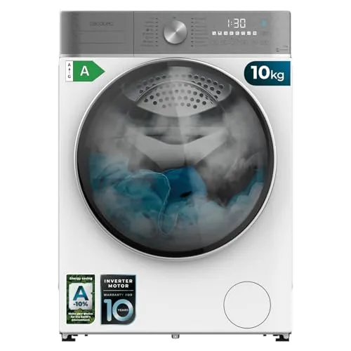 Cecotec Bolero DressCode 10800 Inverter A Waschmaschine 10 kg 1400 U/min - Hochwertige Waschmaschine mit 10 kg Fassungsvermögen und energieeffizienter A-Klassifizierung. Ideal für große Haushalte und bietet eine zuverlässige Leistung.