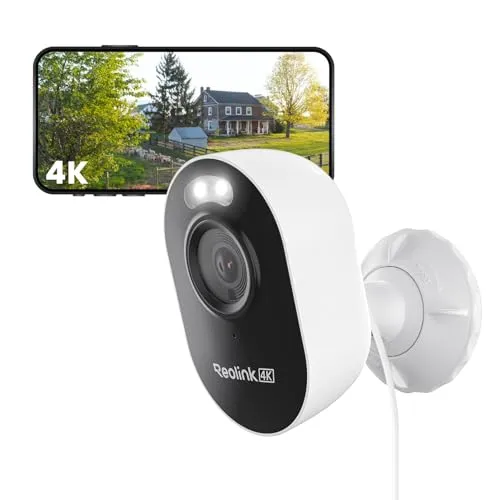 Reolink Lumus Pro, 4K Wi-Fi 6 Überwachungskamera Aussen mit 2,4/5GHz Dual-Band Wi-Fi, Farb-Nachtsicht, Plug-In WLAN Kamera Outdoor mit 24/7-Aufzeichnung, Intelligente Erkennung, Sirene, Wetterfest