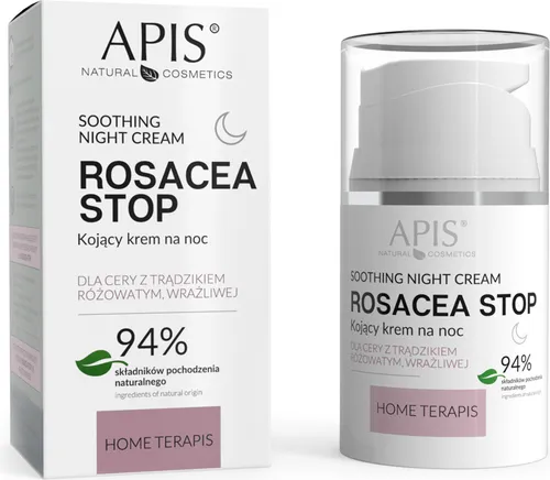 Apis Natural Cosmetics Rosacea-Stop Beruhigende Nachtcreme für empfindliche Haut mit der Neigung zum Erröten 50 ml