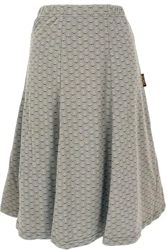 GURU SHOP Damenrock aus Bio-Baumwolle - Jacquard in Taupe, Größe M - Wadenlanger Damenrock aus nachhaltig produzierter Bio-Baumwolle, ideal für Alltag und besondere Anlässe. Der elastische Bund sorgt für optimalen Tragekomfort, während der feminine Schnitt begeistert.