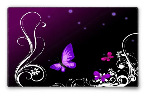 Silent Monsters Gaming und Office Mauspad 24 x 20 cm Lila Schmetterling violett