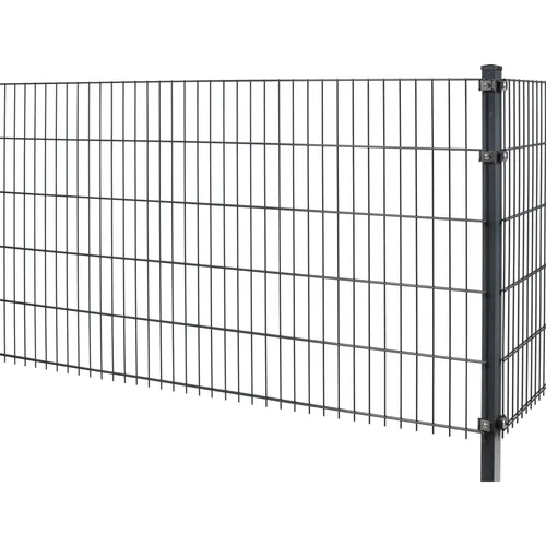 Doppelstabmattenzaun Stärke 8/6/8 Anthrazit - Hohe Sicherheit für Ihr Grundstück - Gartenzäune, extra starke Doppelstabmatte aus pulverbeschichtetem Stahl für höchste Stabilität und Sicherheit. Ideal für schützende Umzäunungen.