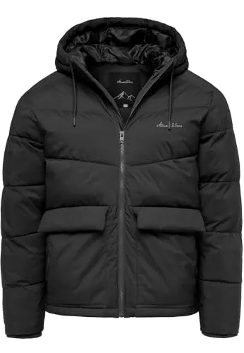 Amaci&Sons Herren Gefütterte Winterjacke mit Kapuze 9122 Schwarz XXL - Stylische Herren Winterjacke von Amaci&Sons – ideal für kalte Tage. Aus strapazierfähigem Polyester, ausgestattet mit praktischen Pattentaschen und Reißverschluss. Ergonomisches Design für optimalen Tragekomfort. Erhältlich in 5 Farben.