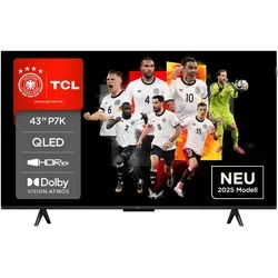 TCL 43P71KX1 QLED-Fernseher 43 Zoll - 4K Ultra HD Smart-TV mit Google TV, Dolby Vision und Dolby Atmos für ein beeindruckendes Fernseherlebnis in schlankem Design.