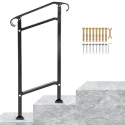 VEVOR Treppengeländer 50x13,5x108 cm - Treppen & Geländer: Höhen- und winkeleinstellbares Eisenhandlauf-Geländer, ideal für 1-2 stufige Treppen mit schnellem Installationskit und elegantem Design.