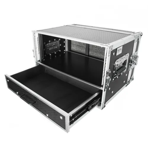 MUSIC STORE 19" DD Pro Case 4HE Combo - Robustes Transportcase - Universell nutzbares 4HE Combo Case für Funkmikrofone und Headsets. Stabiler Aluminiumrahmen, kratzfestes HEXA Wabenprofil und komfortable Tragegriffe für sicheren Transport.